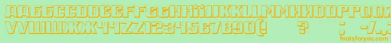RussianSpringShadow Font – Orange Fonts on Green Background