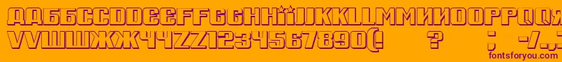 RussianSpringShadow Font – Purple Fonts on Orange Background