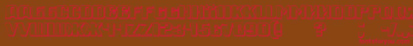 RussianSpringShadow-Schriftart – Rote Schriften auf braunem Hintergrund