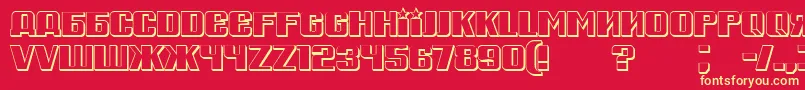 RussianSpringShadow Font – Yellow Fonts on Red Background