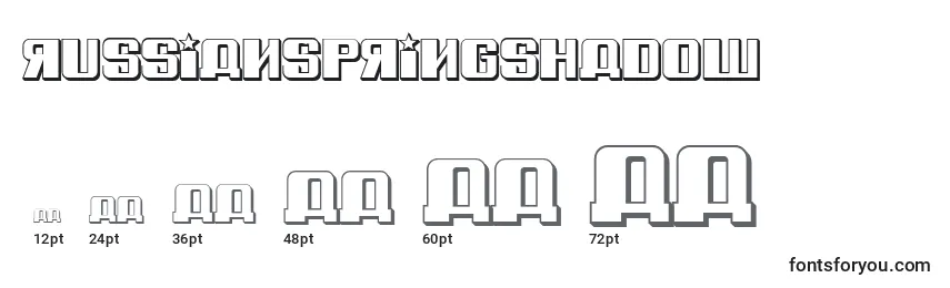 Größen der Schriftart RussianSpringShadow