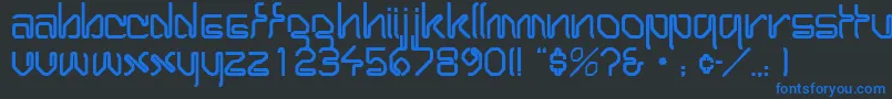 WirocapssskRegular Font – Blue Fonts on Black Background