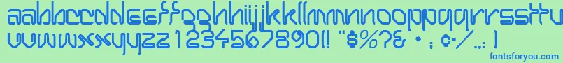 WirocapssskRegular Font – Blue Fonts on Green Background