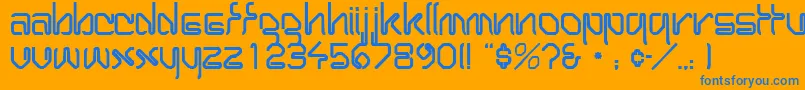 WirocapssskRegular Font – Blue Fonts on Orange Background
