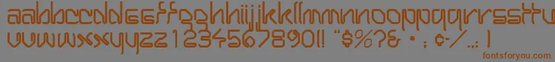 WirocapssskRegular-Schriftart – Braune Schriften auf grauem Hintergrund