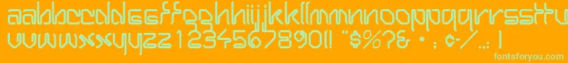 WirocapssskRegular Font – Green Fonts on Orange Background