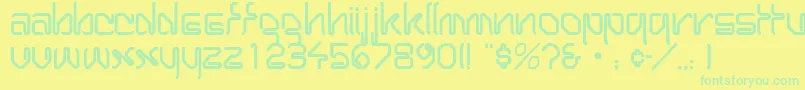 WirocapssskRegular Font – Green Fonts on Yellow Background
