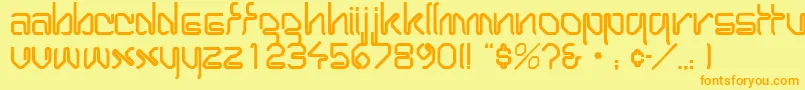 WirocapssskRegular Font – Orange Fonts on Yellow Background