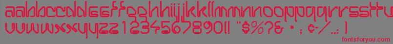 WirocapssskRegular-Schriftart – Rote Schriften auf grauem Hintergrund