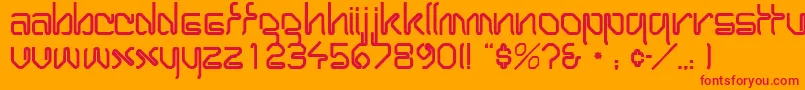 WirocapssskRegular Font – Red Fonts on Orange Background