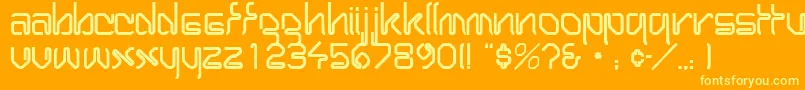 WirocapssskRegular Font – Yellow Fonts on Orange Background