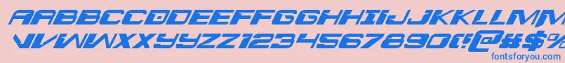 Interdictionital Font – Blue Fonts on Pink Background