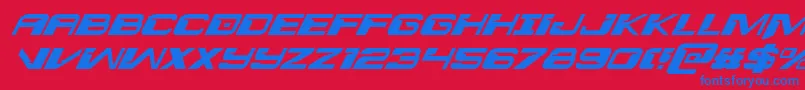 Interdictionital Font – Blue Fonts on Red Background