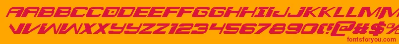 Interdictionital Font – Red Fonts on Orange Background