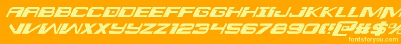 Czcionka Interdictionital – żółte czcionki na pomarańczowym tle