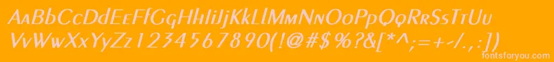 LarwellLightBoldItalic Font – Pink Fonts on Orange Background