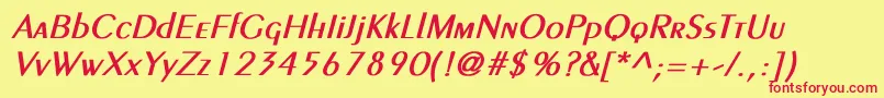 LarwellLightBoldItalic Font – Red Fonts on Yellow Background