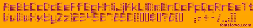 Zoom-Schriftart – Violette Schriften auf orangefarbenem Hintergrund