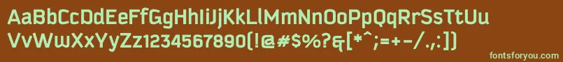 Шрифт KautivaprocBold – зелёные шрифты на коричневом фоне