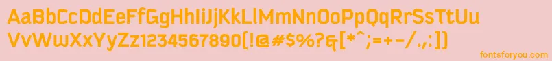 フォントKautivaprocBold – オレンジの文字がピンクの背景にあります。