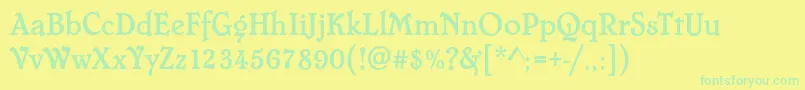 ChatelaineRegular Font – Green Fonts on Yellow Background