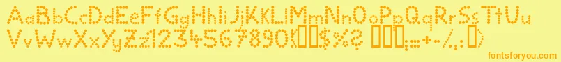 Ball ffy Font – Orange Fonts on Yellow Background