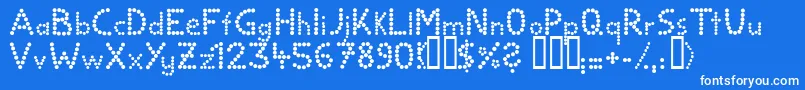 フォントBall ffy – 青い背景に白い文字