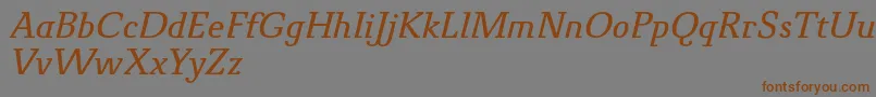 Шрифт NovelloProItalic – коричневые шрифты на сером фоне