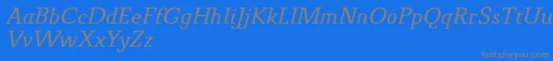Weitere Informationen zur NovelloProItalic-Schriftart NovelloProItalic-Schriftart – Graue Schriften auf blauem Hintergrund