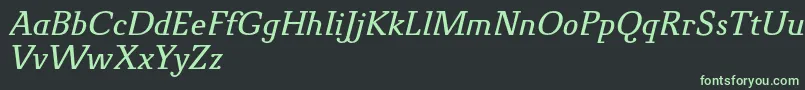 Czcionka NovelloProItalic – zielone czcionki na czarnym tle