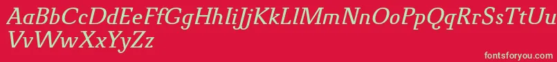Шрифт NovelloProItalic – зелёные шрифты на красном фоне