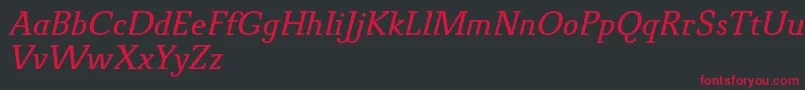 NovelloProItalic Font – Red Fonts on Black Background