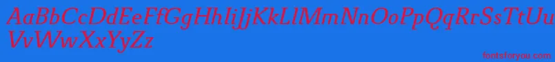 フォントNovelloProItalic – 赤い文字の青い背景