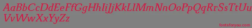 NovelloProItalic Font – Red Fonts on Gray Background