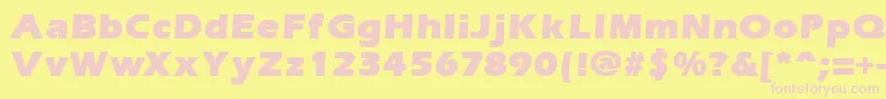 ErgoemildblackRegular Font – Pink Fonts on Yellow Background