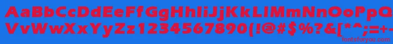 ErgoemildblackRegular Font – Red Fonts on Blue Background