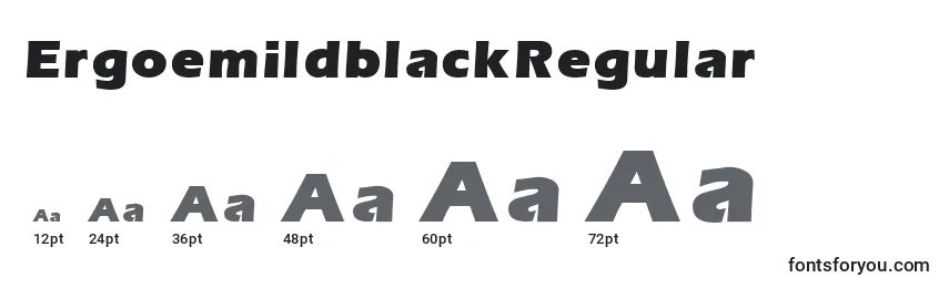 Размеры шрифта ErgoemildblackRegular