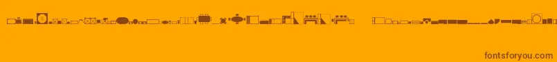 Шрифт HomeplanningRegular – коричневые шрифты на оранжевом фоне
