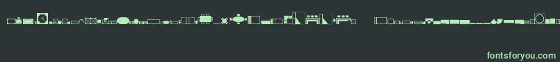 HomeplanningRegular-fontti – vihreät fontit mustalla taustalla