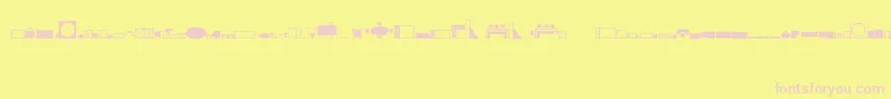 HomeplanningRegular-Schriftart – Rosa Schriften auf gelbem Hintergrund
