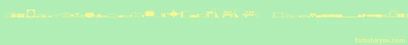 HomeplanningRegular Font – Yellow Fonts on Green Background