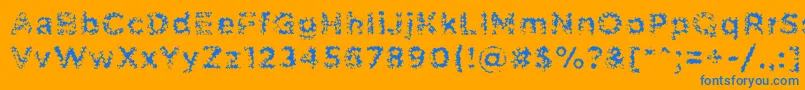 フォントPabellonaCTriplex – オレンジの背景に青い文字