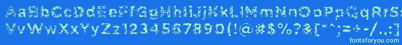 PabellonaCTriplex-Schriftart – Grüne Schriften auf blauem Hintergrund