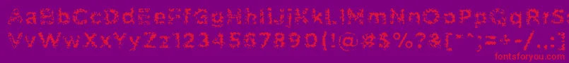 フォントPabellonaCTriplex – 紫の背景に赤い文字