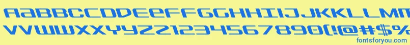 Sdfleft-Schriftart – Blaue Schriften auf gelbem Hintergrund