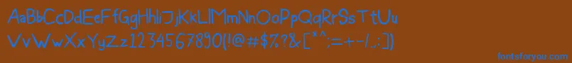 BleeGuysEs Font – Blue Fonts on Brown Background