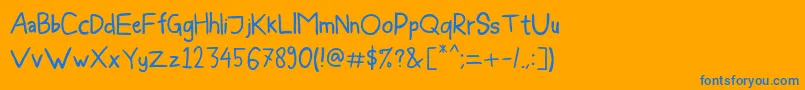 BleeGuysEs Font – Blue Fonts on Orange Background