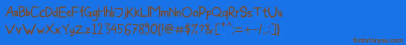 BleeGuysEs Font – Brown Fonts on Blue Background