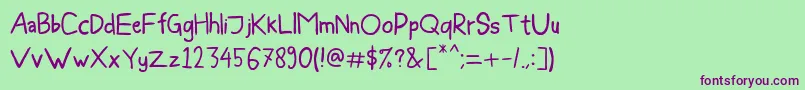 BleeGuysEs Font – Purple Fonts on Green Background