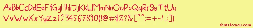 BleeGuysEs Font – Red Fonts on Yellow Background